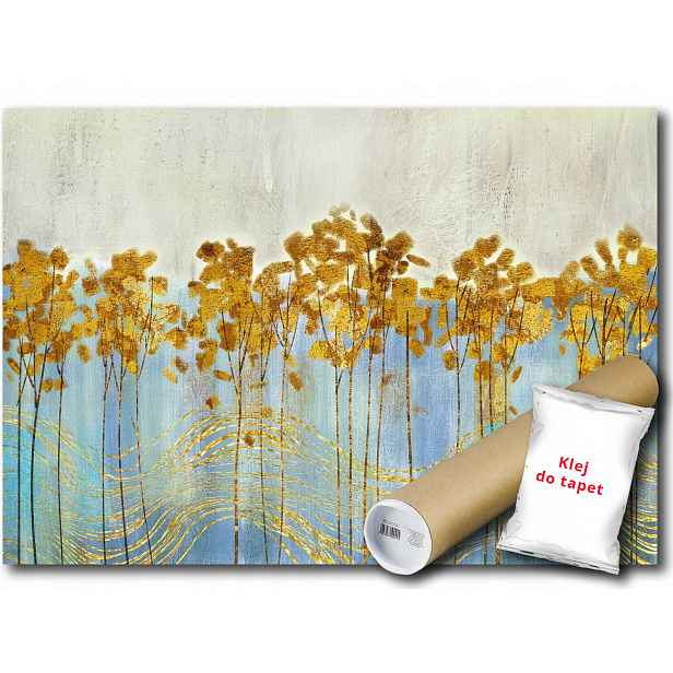 Vinylová fototapeta Beton Stromy Zlato 152x104