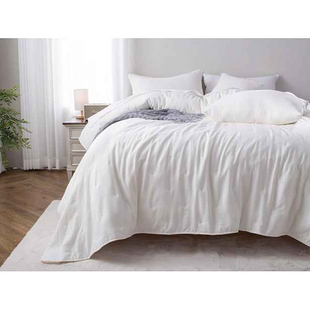 Deka z mikrovlákna 140x200 Dotta krémová prošívaná