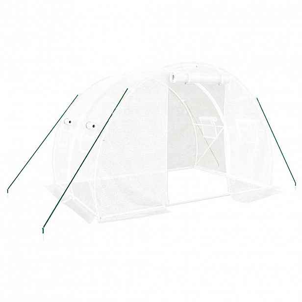 vidaXL Skleník s ocelovým rámem bílý 6 m² 3 x 2 x 2 m