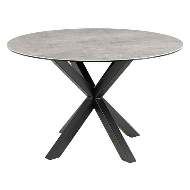 Actona Jídelní kulatý stůl Heaven 119 cm šedý mramor/černý