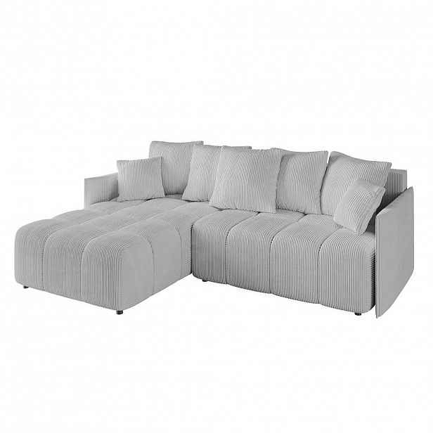 ALTDECOR ROHOVÁ SEDACÍ SOUPRAVA s otomanem vlevo LONLI-L 251x189x68 šedý manšestr