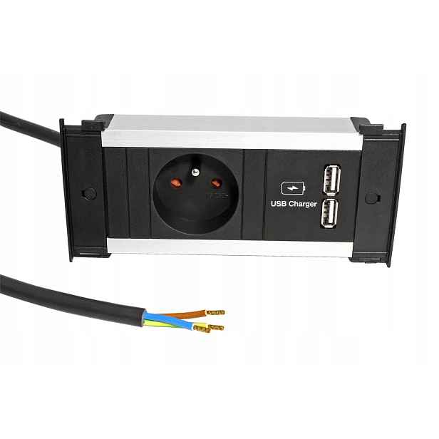 Bachmann Kapsa Xs, 1x zásuvka Cz, zdroj 15W(2x Usb A), kabel 2m(927.204)