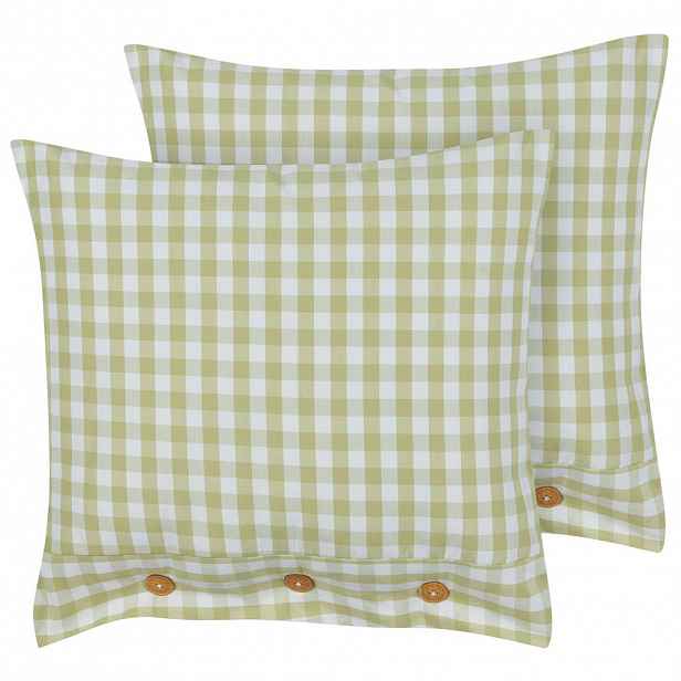 Beliani DEKORATIVNÍ polštář sada 2 ks Olivově zelený 45/45 cm Talya