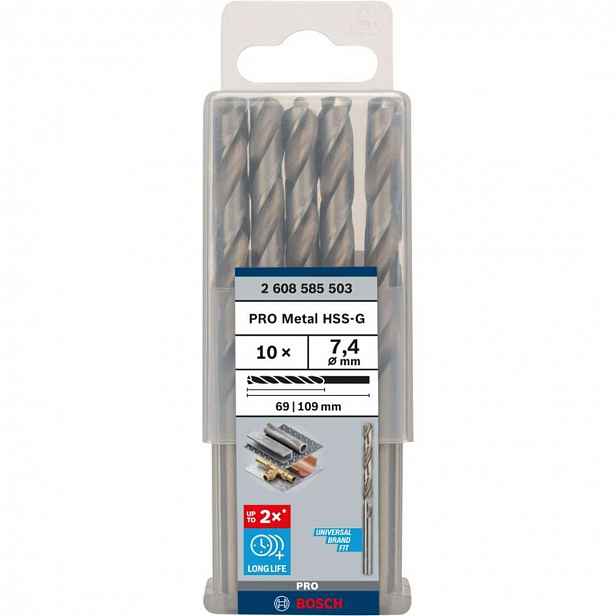 Bosch - Sada vrtáků do kovu, 7,4x109 mm, 10 ks 2608585503