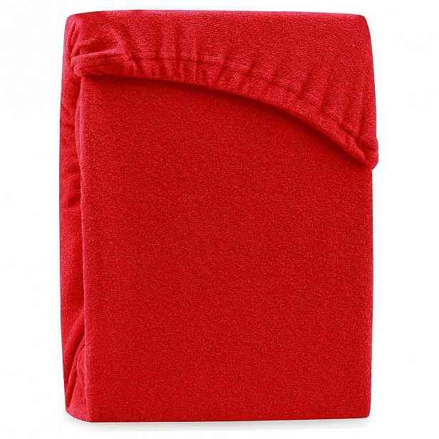 Červené elastické prostěradlo na dvoulůžko AmeliaHome Ruby Red, 200-220 x 200 cm