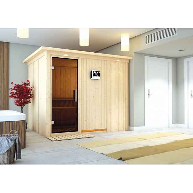 Interiérová malá finská sauna pro 2 osoby 231x196 cm Lanitplast