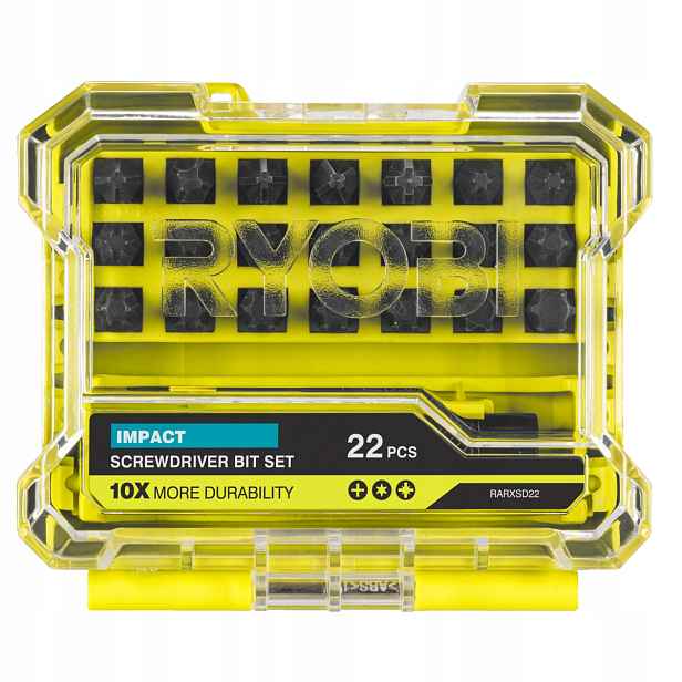 Ryobi Sada úderových bitů Rx v kazetě 22 Dílů. 25 mm RARXSD22