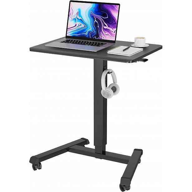 Stojící mobilní stůl Bontec 65x45 cm Nastavitelný černý stolek Pomocník