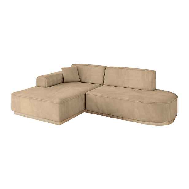 ALTDECOR ROHOVÁ SEDAČKA s otomanem, levá IREA-L1 232x165x80 Béžová Velur