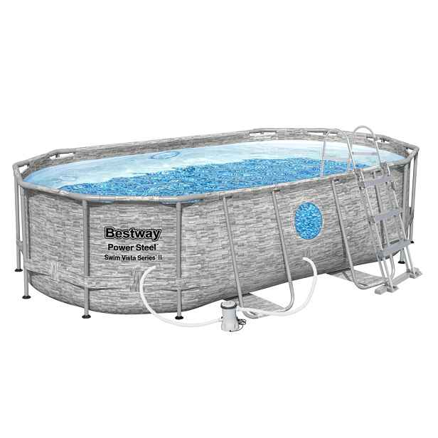 Bestway Bazén Power Steel Stacked Stone Swim Vista 4,27 x 2,5 x 1 m - 56714