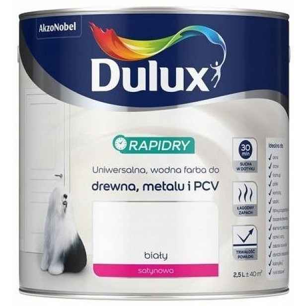 Dulux Barva Smaltovací Barva 2,5 L Bílá Saténová