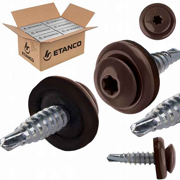 Farmářské vruty Torx 4,8x20 mm Ral 8017 1500 ks do plechu Etanco Gtf 02P