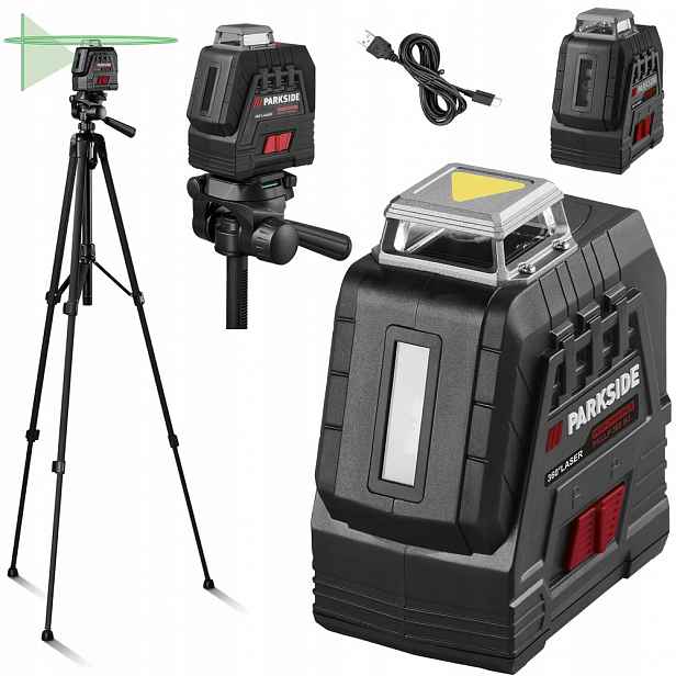 Křížový Laser Parkside Performance Pkllp 360 B3 Samonivelační Stativ