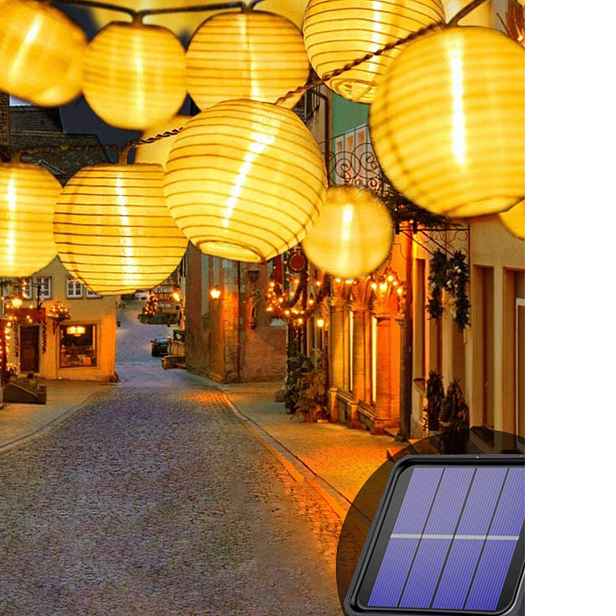 Led Solární Lampy 30 Ks 8 M 8 Režimů IP65 Teplá Bílá Pro Zahradu