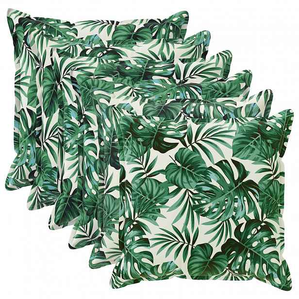 vidaXL Povlak na polštář 6 ks HOUTEN Vzor listů 70 x 70 cm Polyester