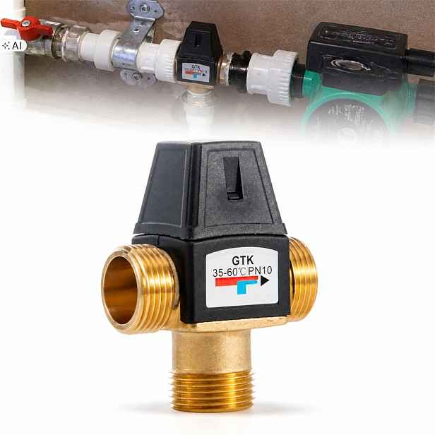 Třícestný mosazNÝ Směšovací Termostatický Ventil DN20 G3/4''