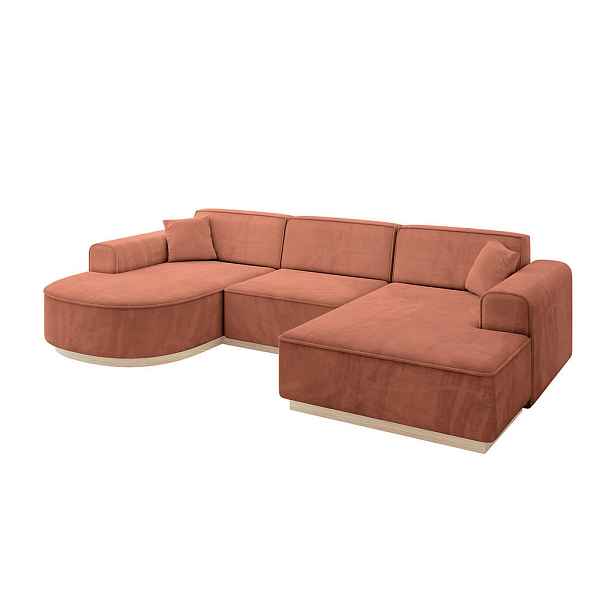 ALTDECOR SEDACÍ SOUPRAVA ve tvaru U ARRIO-U1 303x171x83 Meruňková Velur