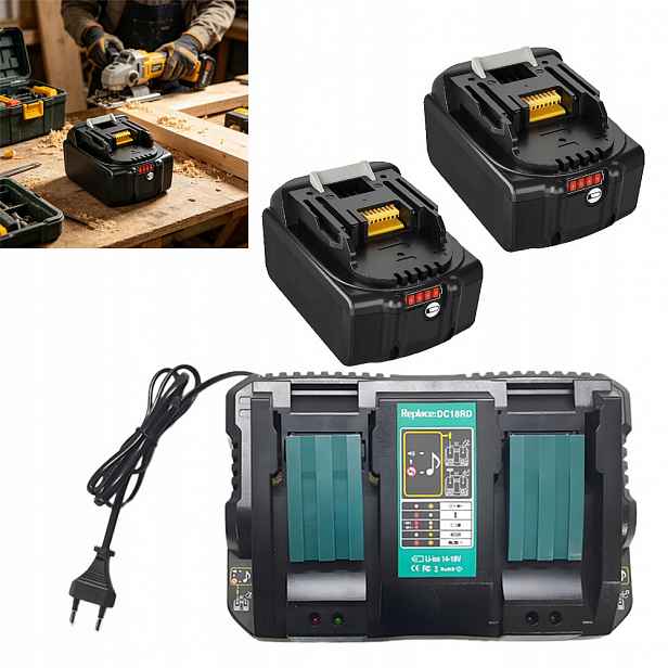 Baterie 6000MAH 2 Ks Pro Makita BL1850 S Nabíječkou
