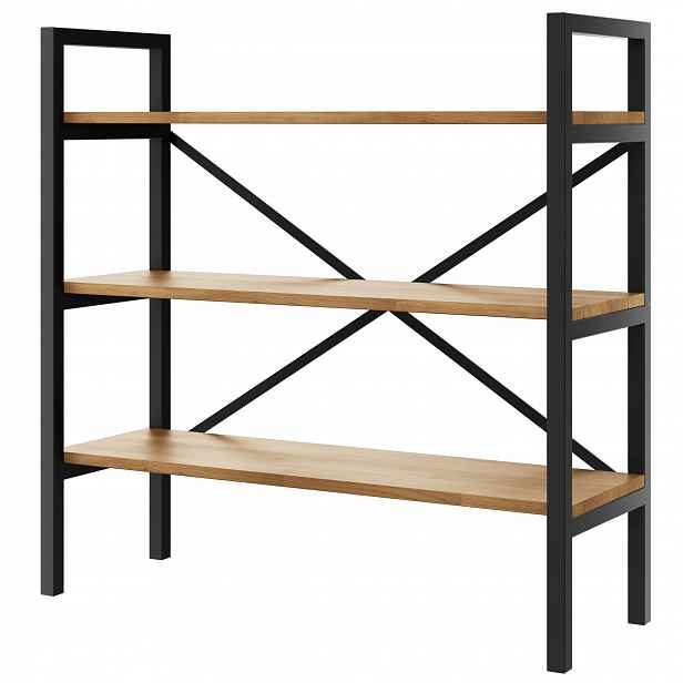 Industriální regál Loft na knihy dub D3-40 60 cm
