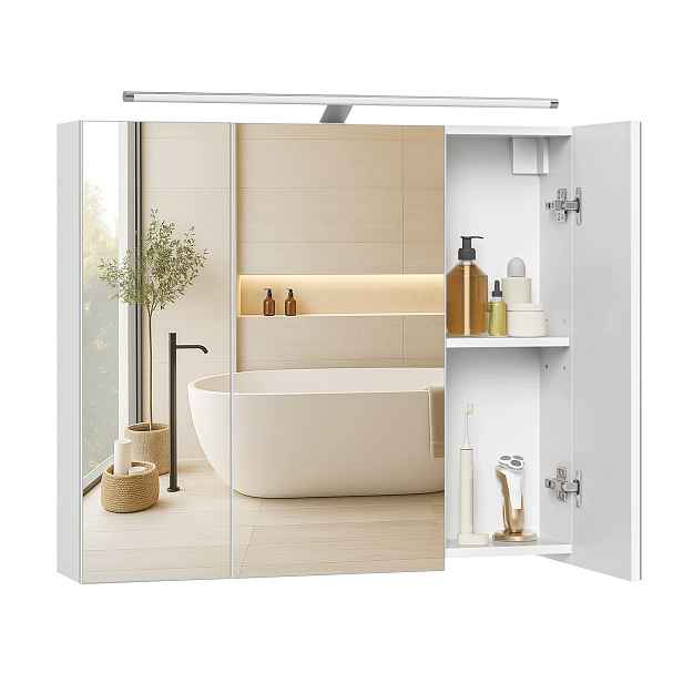 Koupelnová skříňka se zrcadlem Vasagle Kailyn 3 dveře 70 cm