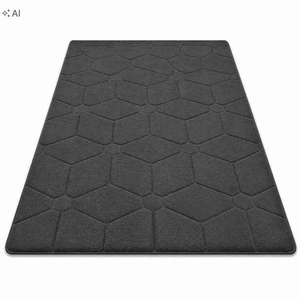 Žakárový koberec antracitový 200x300 cm, měkký, do obývacího pokoje ve stylu loft