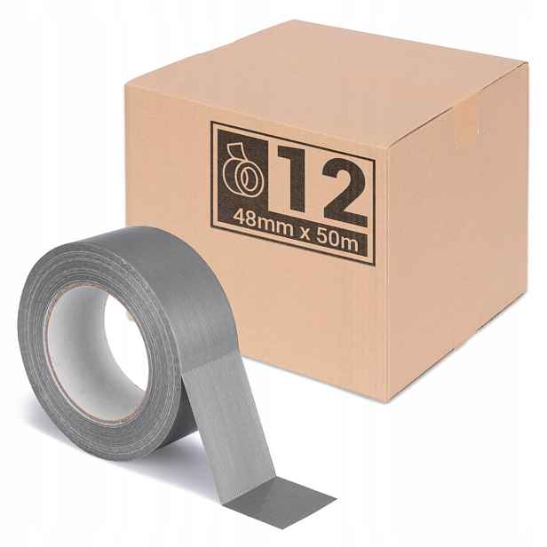 Opravná Páska 48 mm x 50 M Duct Tape Šedá Vyztužená Silná