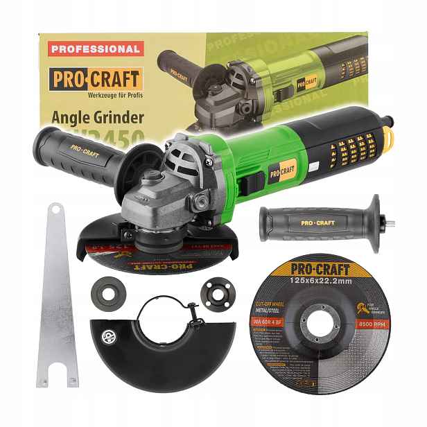 Bruska úhlová Procraft PW2450 Sada řezných kotoučů Procraft CD125x1.0b