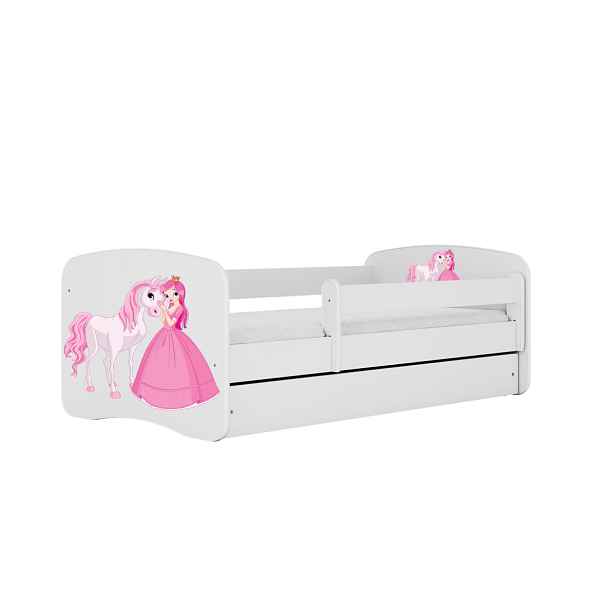 Kocot kids Dětská postel Babydreams princezna a poník bílá, varianta 70x140, se šuplíky, bez matrace