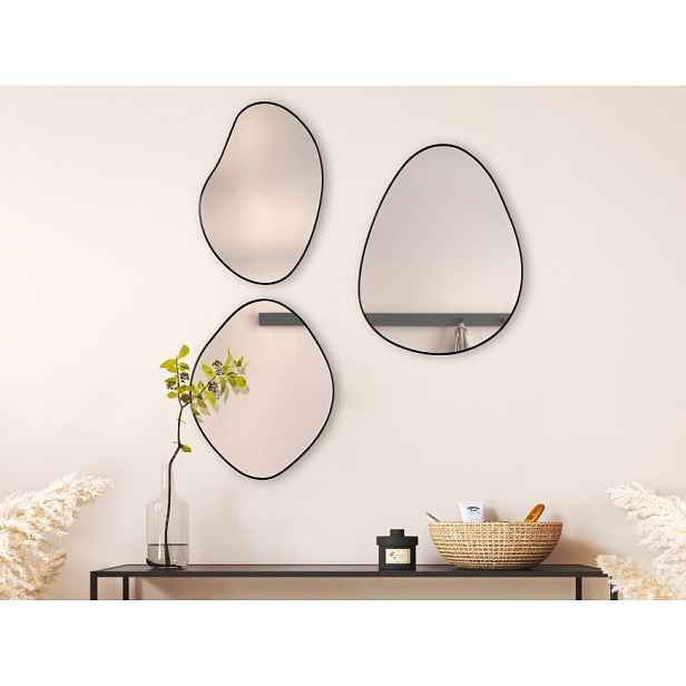 Set nástěnných zrcadel (3 ks) Viola, černé