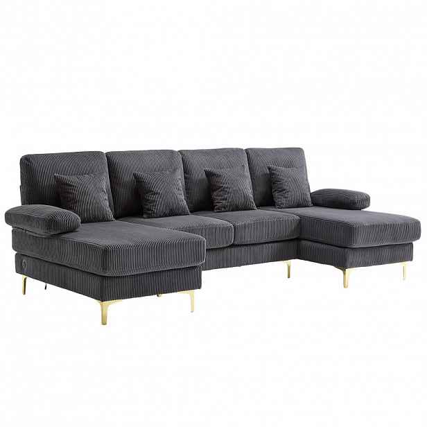 U-SEDACÍ SOUPRAVA 265/135/88 cm Šedá