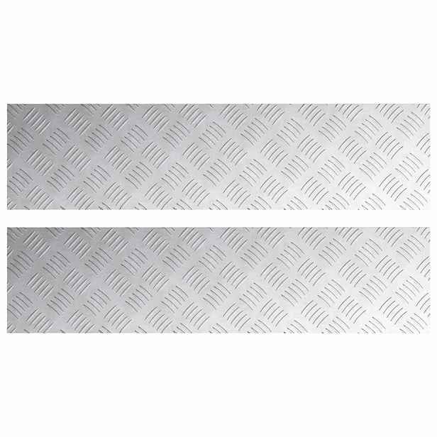 vidaXL Schodové nášlapy 2 ks 100 x 25 cm Stříbrná Hliník Obdélníkový
