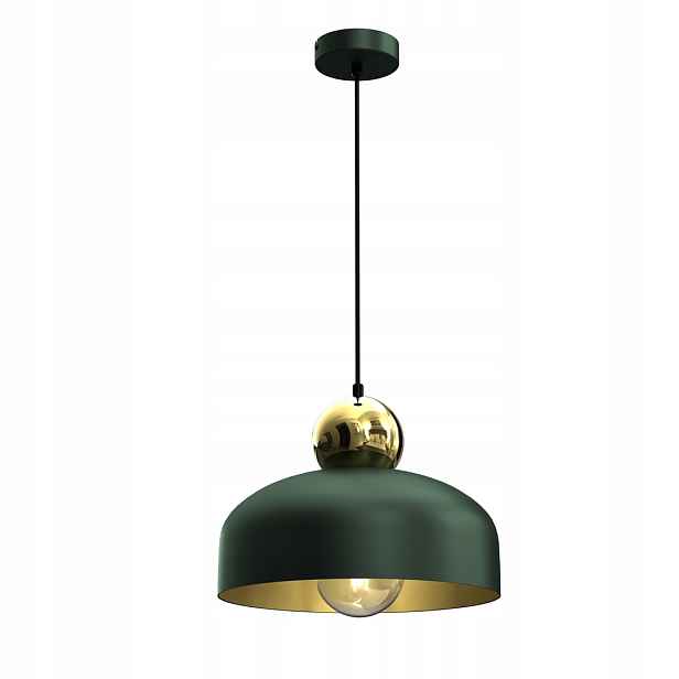 Závěsná lampa Harald zeleno-zlatá E27 osvětlení do kuchyně jídelny 30 cm