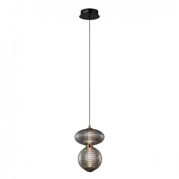 Závěsná Nico Moderní Led 2xE14 Regulace výšky Černá Stínidlo Sklo