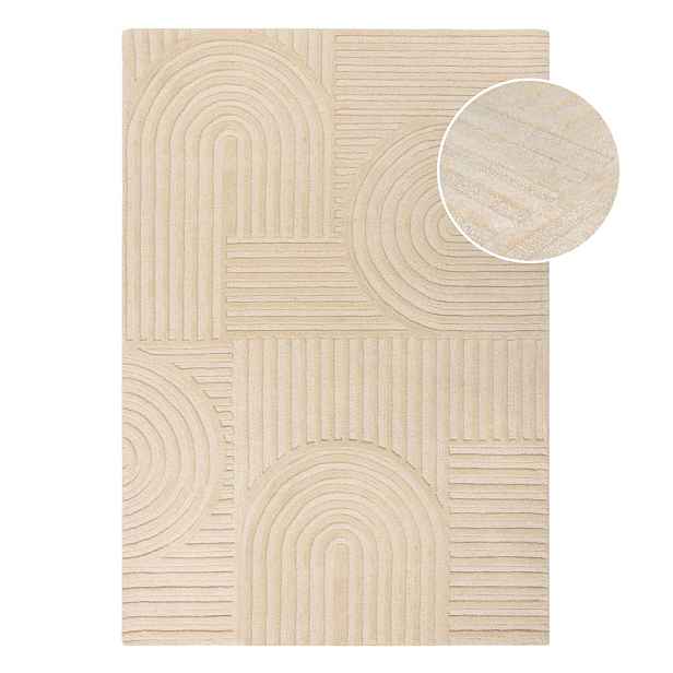 Béžový ručně tkaný vlněný koberec 240x340 cm Zen Garden – Flair Rugs
