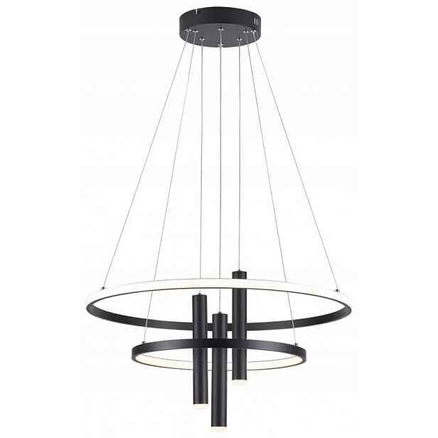 Černá kruhová lampa Led kroužky lustr kola Reality Amanda okrouhlá