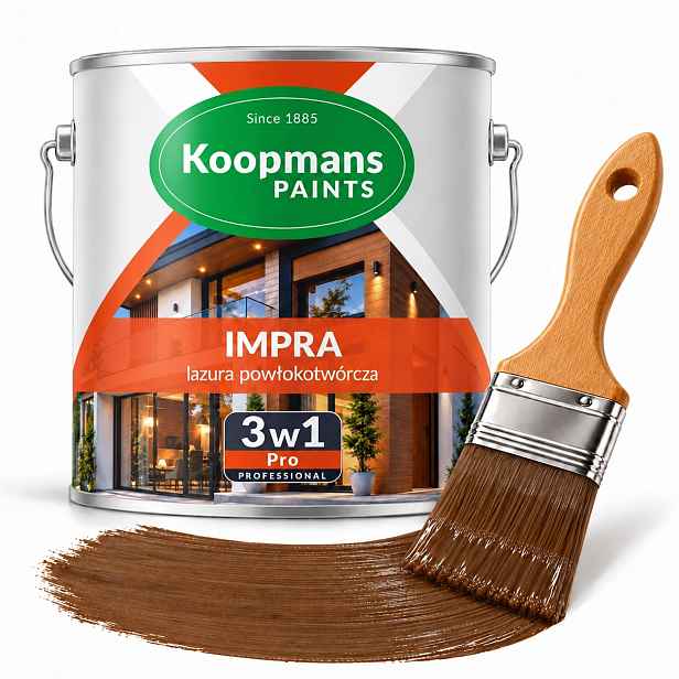Lazura na dřevo Koopmans Impra 3v1 113 klasický ořech 2.5 l