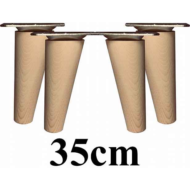 Nohy Nožky dřevěné šikmé 35cm 4ks plechy