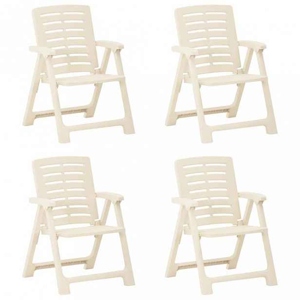 Skládací zahradní židle 4 ks plast Bílá