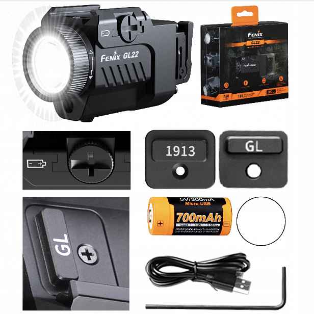 Svítilna na zbraň Fenix GL22 svítilna takty...Fenix na zbraň krátké 180 m Set