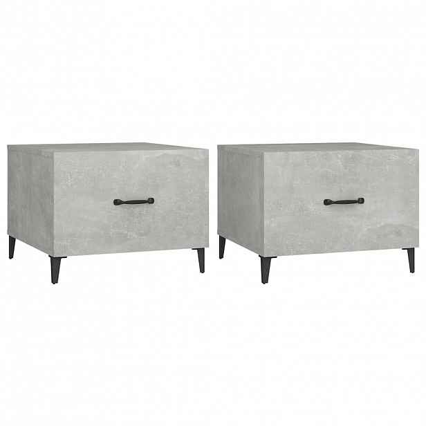 vidaXL Konferenční stolky kovové nohy 2 ks betonově šedé 50x50x40 cm