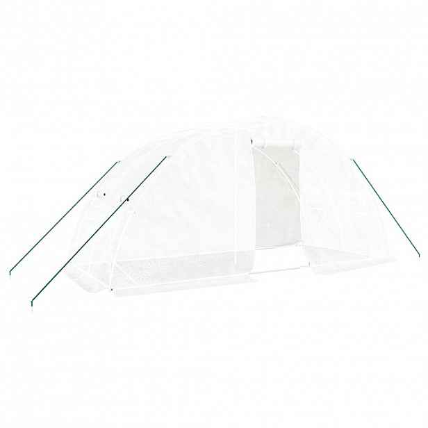 vidaXL Skleník s ocelovým rámem bílý 10 m² 5 x 2 x 2,3 m