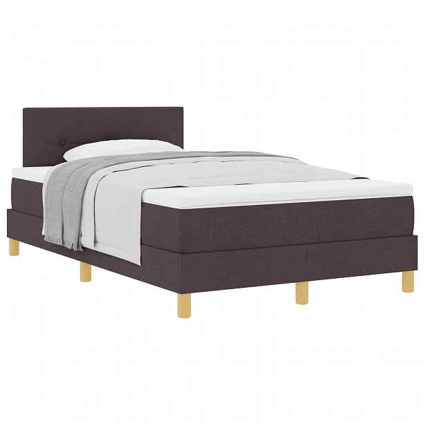 vidaXL Postel s boxspringem s čelo Tmavě hnědá 120 x 190 cm textil