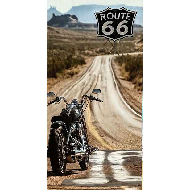 Motocyklový Ručník Route 66 Obrovský Plážový Ručník Pro Motorkáře 90x180