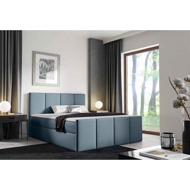 Postel s matrací a roštem LOLA - 160x220, modrá 2 + topper ZDARMA