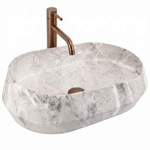 Rea Umyvadlo Na Desku Zoe Rock Napodobující Kámen, Matný, Oválný, Designový
