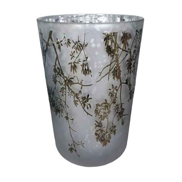 Veliký skleněný svícen Branches white - Ø 12*18cm   Colmore by Diga