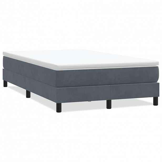 vidaXL Postel Box Spring bez matrace tmavě šedá 120x220 cm samet