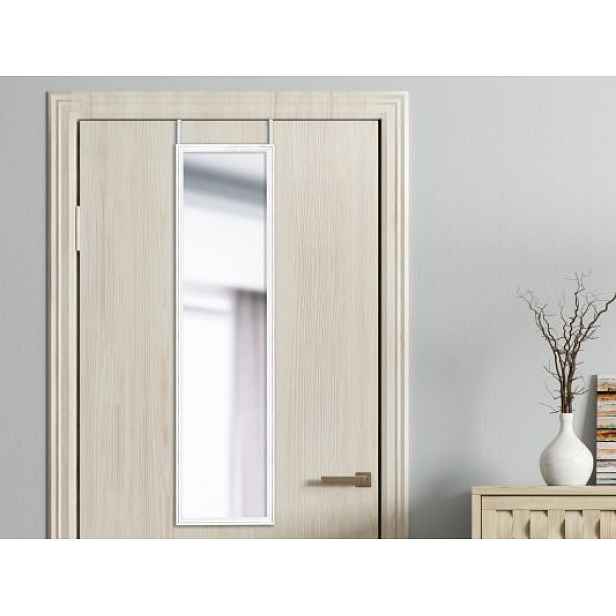 Závěsné zrcadlo na dveře Bea 30x120 cm, bílé