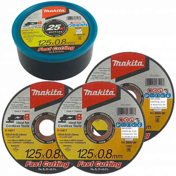 25 x kotouč 125 x 0,8 mm na kov Inox Makita E-10877