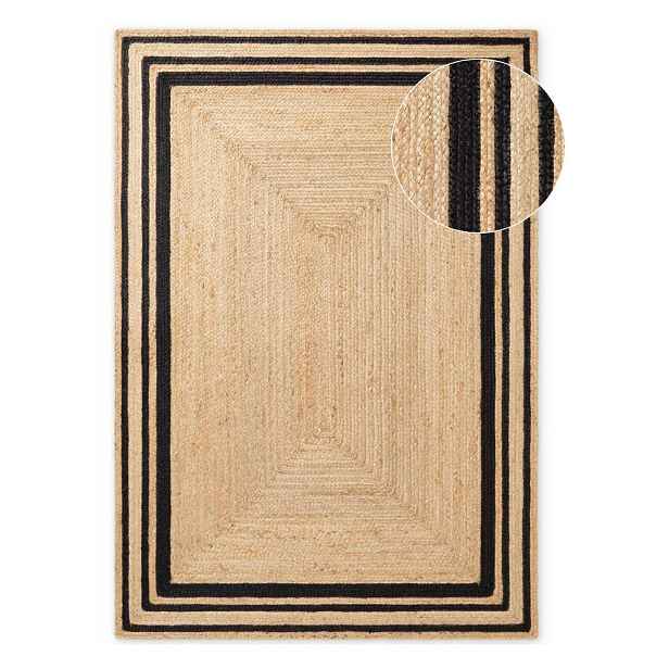 Černý/v přírodní barvě oboustranný/ručně tkaný jutový koberec 80x150 cm Looma – Hanse Home